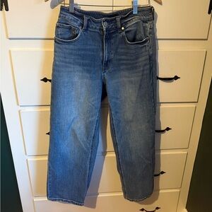 Quince Women's Bella Straight Crop Blue Jeans